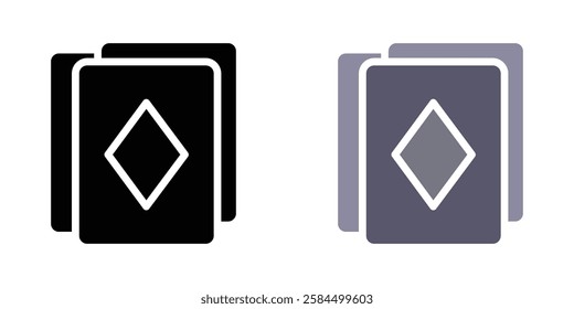 Playing cards icons pack in black and colored version