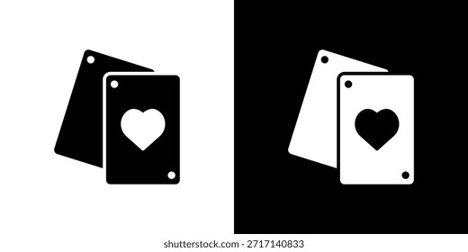 Conjunto de iconos de cartas de juego. iconos vectoriales diseñados en estilo relleno