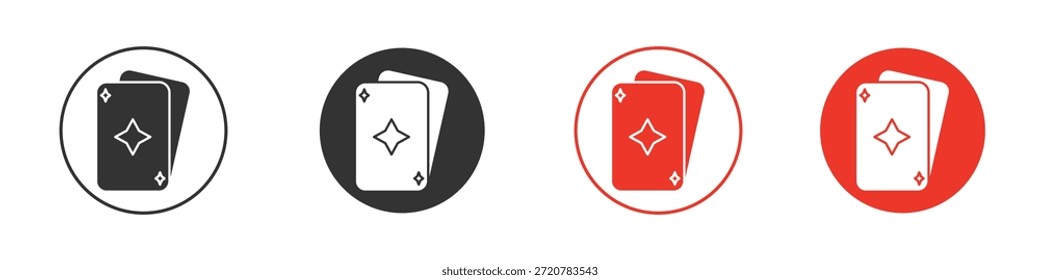 Playing cards icons simple flat silhouette vector illustration
