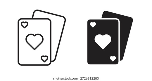 Spielkarten-Symbole, Vektorgrafik-Sammlung für Web-Designs. Flache Symbole