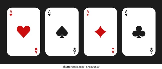 Playing cards, icons. Vector illustration.