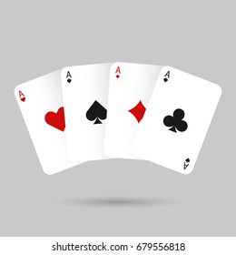 Playing cards, icons. Vector illustration.