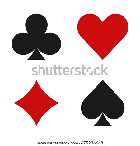 Playing cards, icons. Vector illustration.