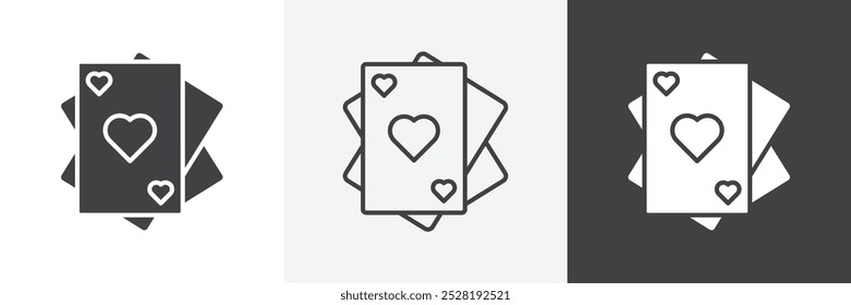Playing cards icon.Trendy modern flat linear vector illustration on white background.
