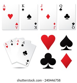 Playing cards illustration. Vector art.