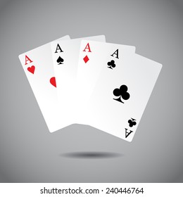 Playing cards illustration. Vector art.