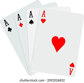 Jugando cartas, ilustración, vector sobre un fondo blanco.
