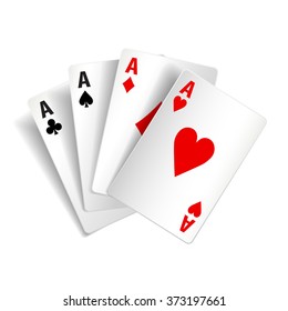 Playing cards isolated on white photo-realistic vector illustration