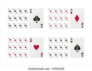 playing cards isolated on white