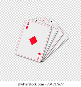 Playing cards isolated on a white background, vector illustration.