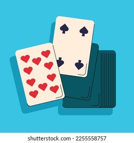 ilustración de vector aislado de tarjetas de reproducción
