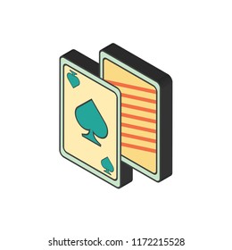 Playing cards isometric left top view 3D icon