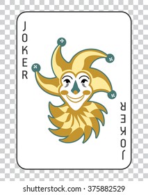 Playing Cards With The Joker From A Deck Of Playing Cards. Vector Illustration, Classic Design.
