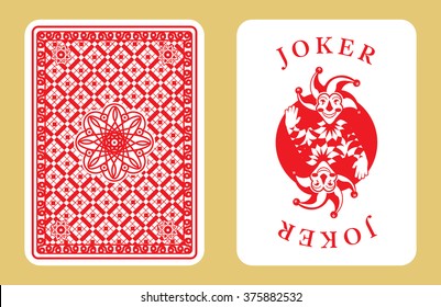 Playing cards with the Joker from a deck of playing cards. Vector illustration, classic design.
