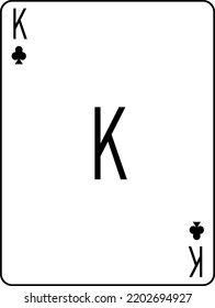 Playing cards. King of clubs. A deck of poker cards