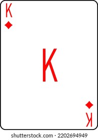 Playing cards. King of diamonds. A deck of poker cards.