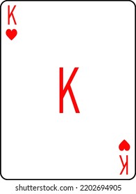Jugando cartas. Rey de Corazones. Un mazo de cartas de póquer.