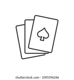 Playing cards line icon.