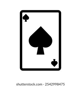 Ícone de linha de cartas de jogar. sinal de estilo linear para conceito móvel e web design. Ícone de vetor de contorno de cartas de espadas. Casinos,