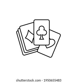 Playing cards сolor line icon. Pictogram for web page, mobile app, promo. UI UX GUI design element. Editable stroke.
