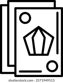 Playing Cards Line Vector Icon Design