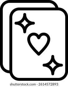 Playing Cards Line Vector Icon Design