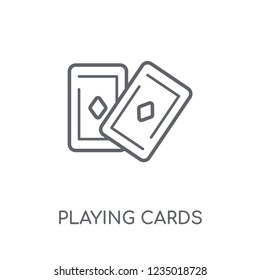 Playing cards linear icon. Modern outline Playing cards logo concept on white background from Entertainment and Arcade collection. Suitable for use on web apps, mobile apps and print media.