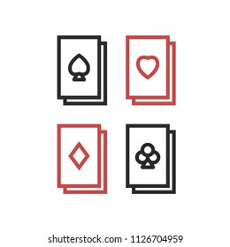 Playing Cards Logo Design Vector Symbol Poker Casino