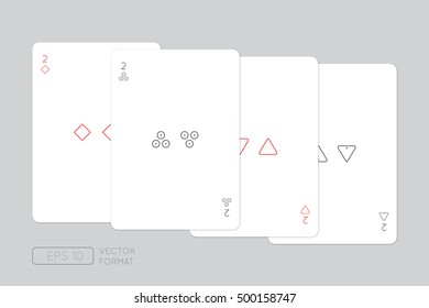 Playing Cards, Minimal flat icon design, Vector illustration