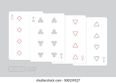Playing Cards, Minimal flat icon design, Vector illustration