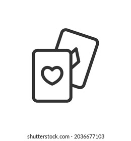 Playing Cards minimal line icon. Web stroke symbol design. Playing Cards sign isolated on a white background. Premium line icon.