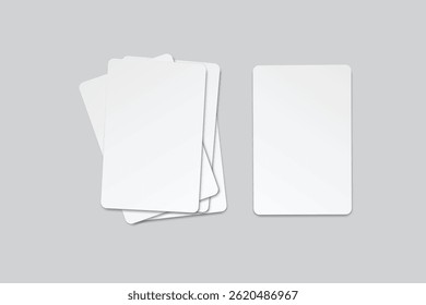 Playing cards mockup. Blank cards deck of poker hand, successful game, bet, casino ads, gambling business, game card or note cards, greeting card, invitation, credit card, business card isolated