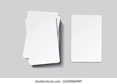 Jogando cartas mockup. Cartões em branco baralho de mão de poker, jogo de sucesso, aposta, anúncios de casino, negócio de jogo, cartão de jogo ou cartões de nota, cartão de saudação, convite, cartão de crédito, cartão de visita isolado