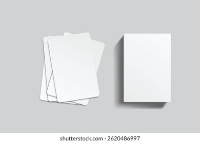 Playing cards mockup. Blank cards deck of poker hand, successful game, bet, casino ads, gambling business, game card or note cards, greeting card, invitation, credit card, business card isolated