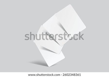 Playing cards mockup. Blank cards deck of poker hand, successful game, bet, casino ads, gambling business, game card or note cards, greeting card, invitation, credit card, business card isolated

