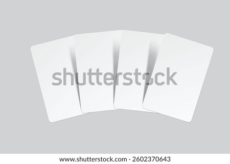 Playing cards mockup. Blank cards deck of poker hand, successful game, bet, casino ads, gambling business, game card or note cards, greeting card, invitation, credit card, business card isolated
