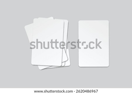 Playing cards mockup. Blank cards deck of poker hand, successful game, bet, casino ads, gambling business, game card or note cards, greeting card, invitation, credit card, business card isolated