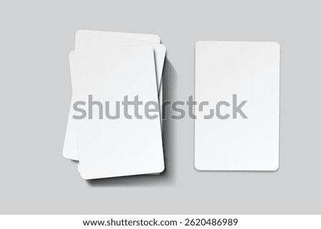 Playing cards mockup. Blank cards deck of poker hand, successful game, bet, casino ads, gambling business, game card or note cards, greeting card, invitation, credit card, business card isolated