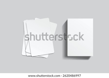 Playing cards mockup. Blank cards deck of poker hand, successful game, bet, casino ads, gambling business, game card or note cards, greeting card, invitation, credit card, business card isolated
