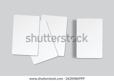 Playing cards mockup. Blank cards deck of poker hand, successful game, bet, casino ads, gambling business, game card or note cards, greeting card, invitation, credit card, business card isolated