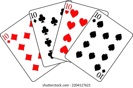 Playing Cards Cards Number Ten Different Stock Vector (royalty Free 