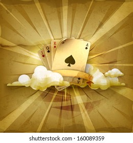 Playing Cards, old style vector background