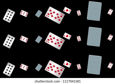Playing Cards on Black Background. Vector illustration
