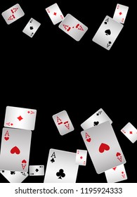 Playing Cards on Black Background. Vector illustration 