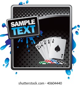 jugar cartas en una plantilla negra de tono medio gruñido