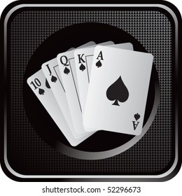 playing cards on black web button