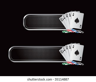 playing cards on checkered tabs