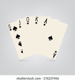 playing cards on a gray background