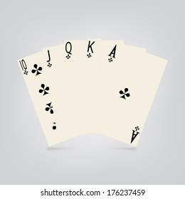 playing cards on a gray background