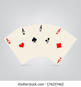 playing cards on a gray background